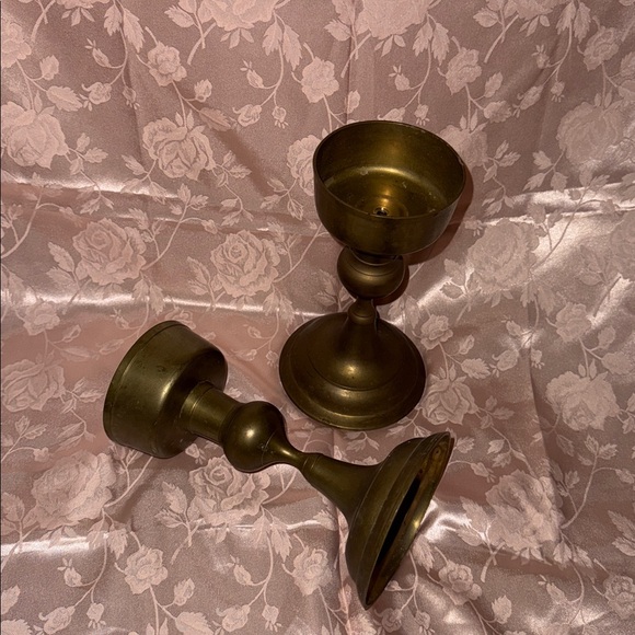 Vintage Solid Brass Candle Holders - Picture 3 of 3